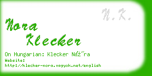 nora klecker business card